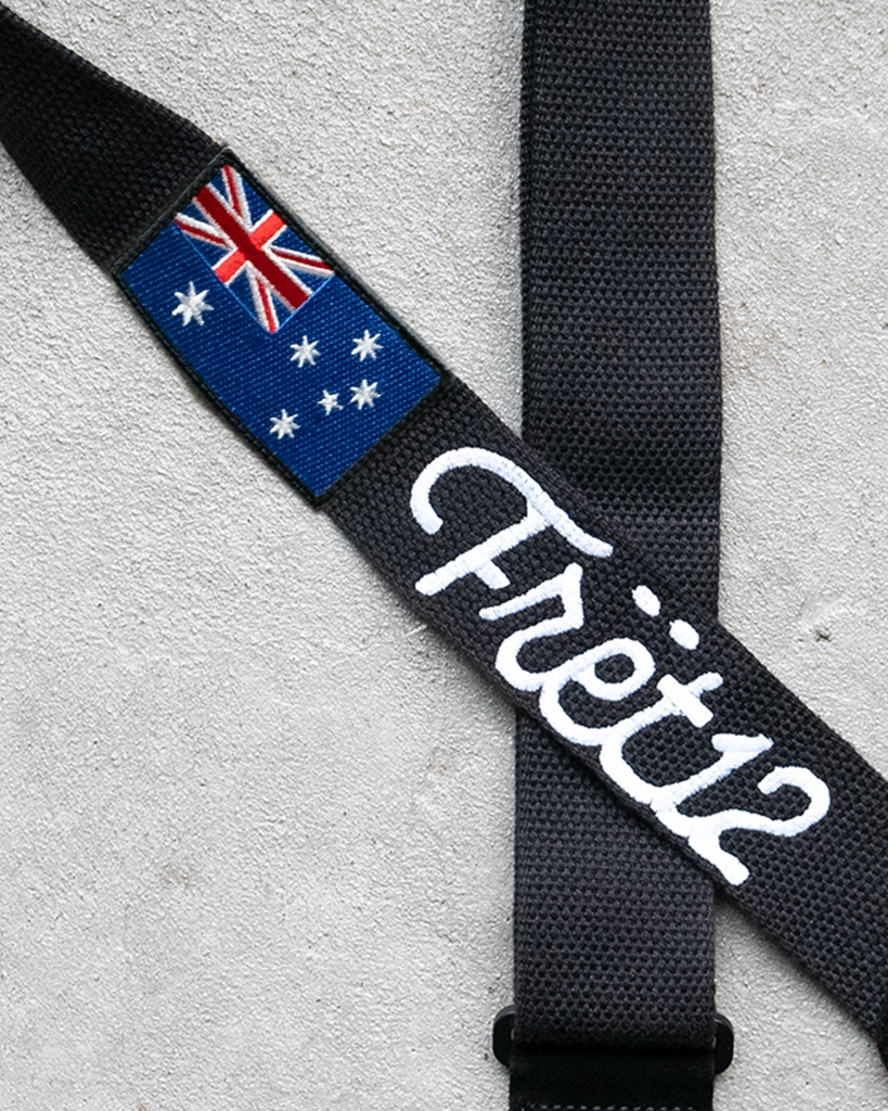 FRET12 SCRIPT LOGO AUSTRALIA FLAG GUITAR STRAP