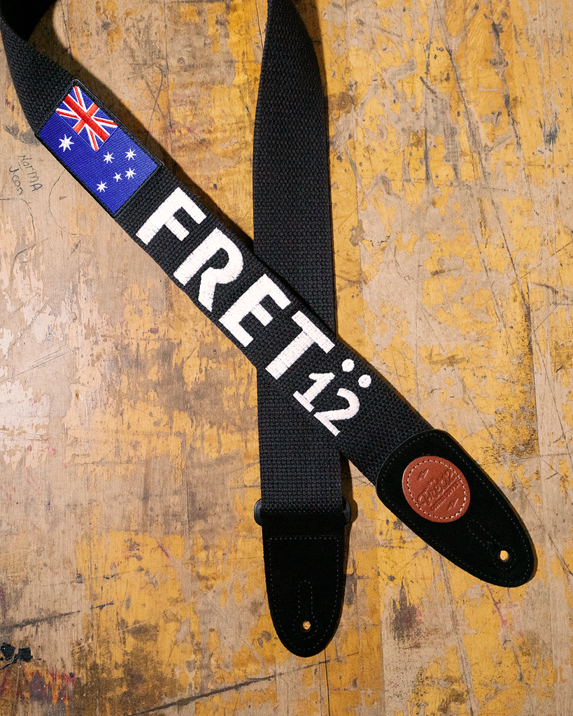 FRET12 AUSTRALIA FLAG GUITAR STRAP - BLOCK LOGO