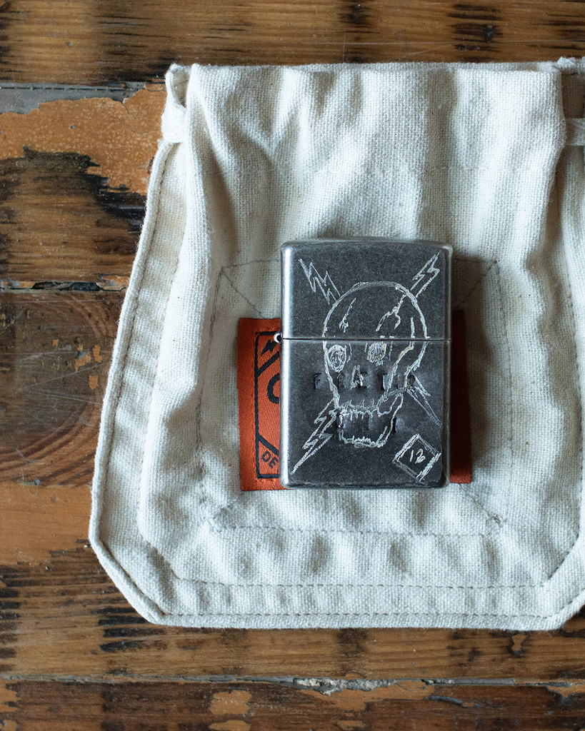 BRONCO HAND-CARVED SKULL ZIPPO