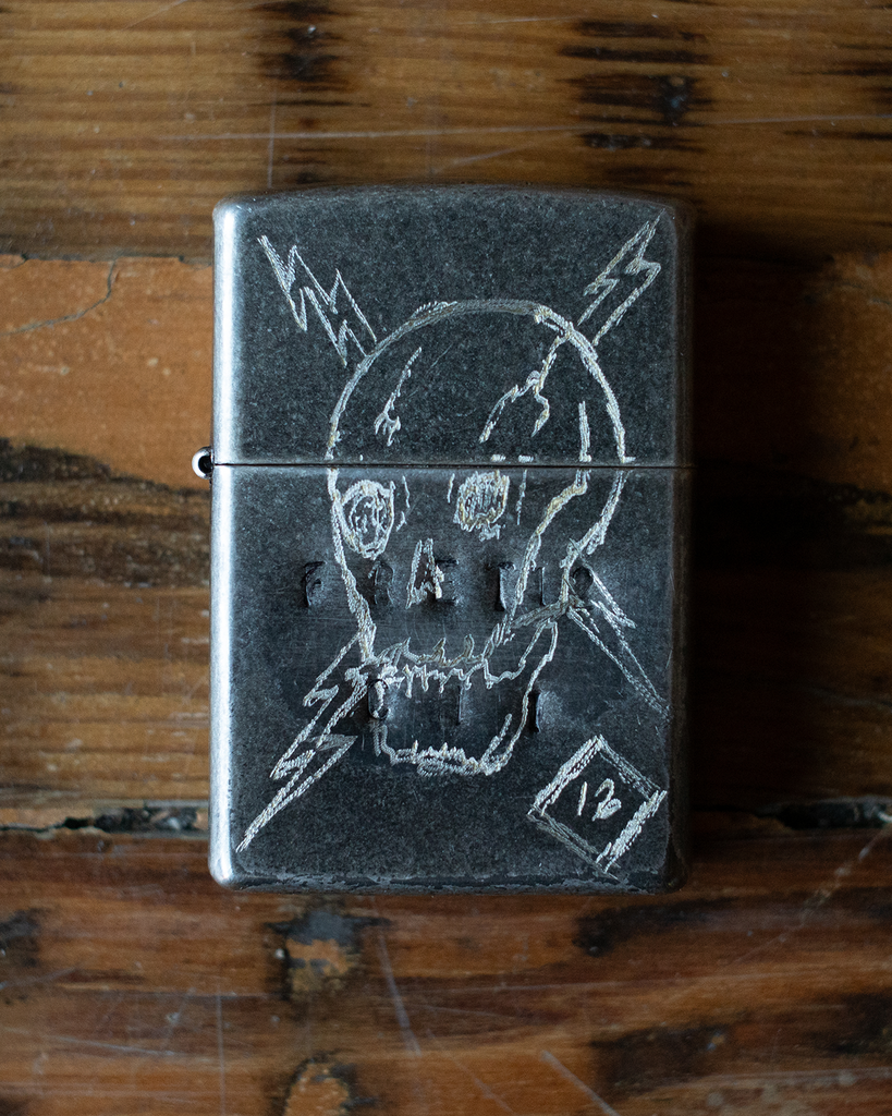 BRONCO HAND-CARVED SKULL ZIPPO