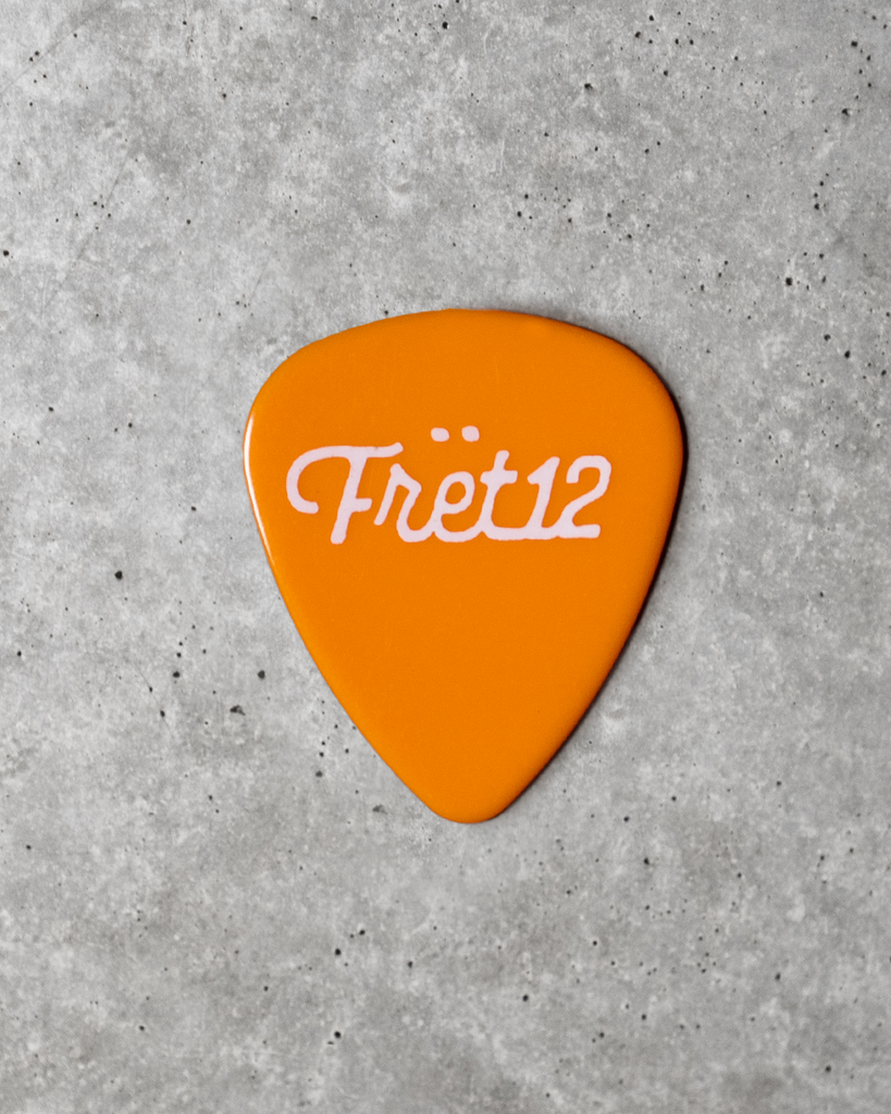 FRET12 GUITAR PICK PACK - SCRIPT LOGO - ORANGE