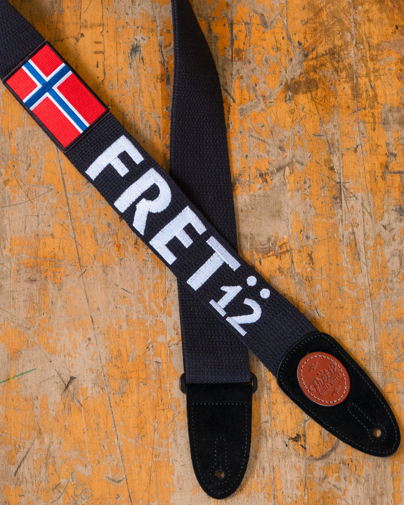 FRET12 NORWAY FLAG GUITAR STRAP - BLOCK LOGO