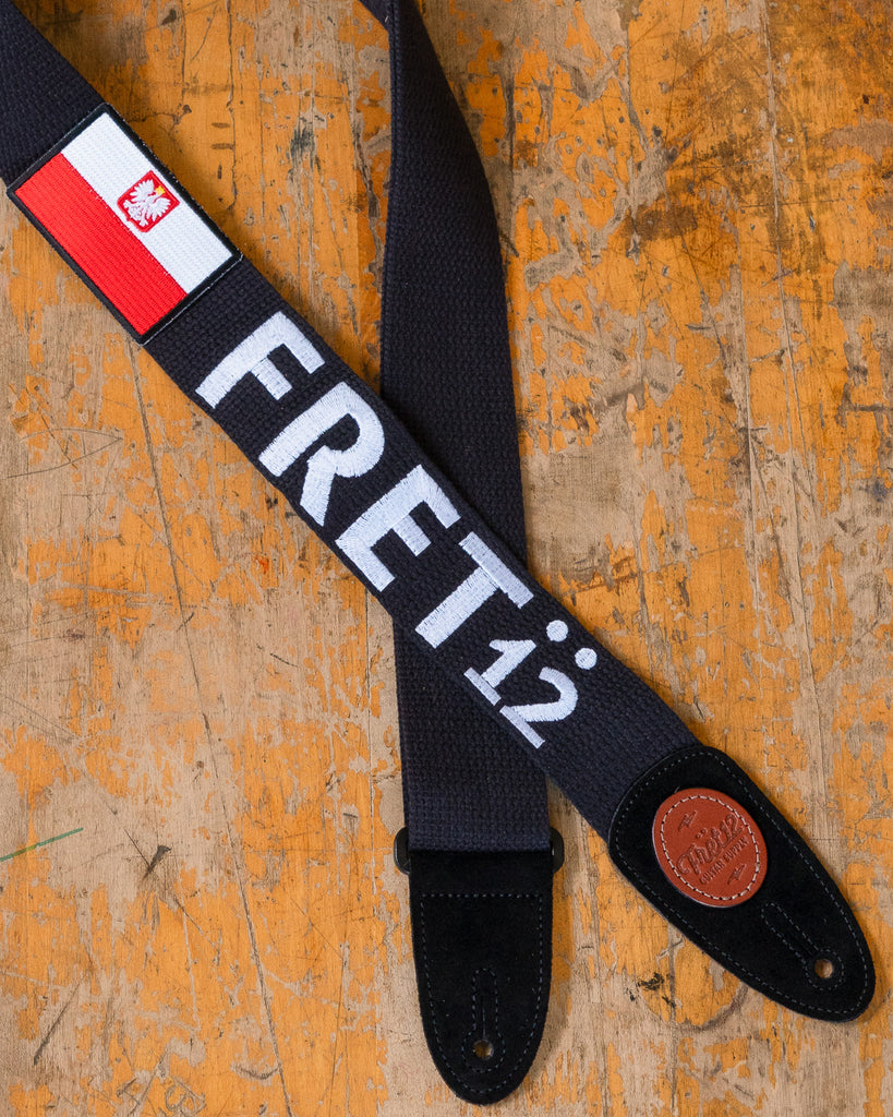 FRET12 POLAND FLAG GUITAR STRAP - BLOCK LOGO