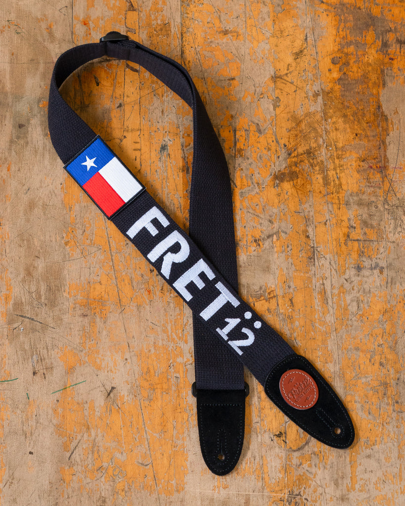 FRET12 TEXAS FLAG GUITAR STRAP - BLOCK LOGO